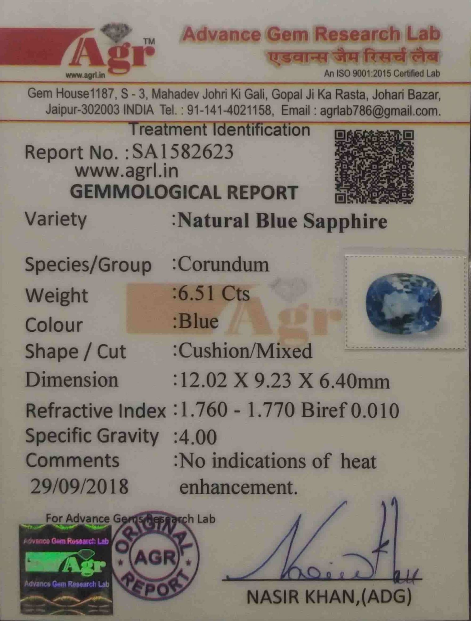 Blue Sapphire - 6.51 Carat