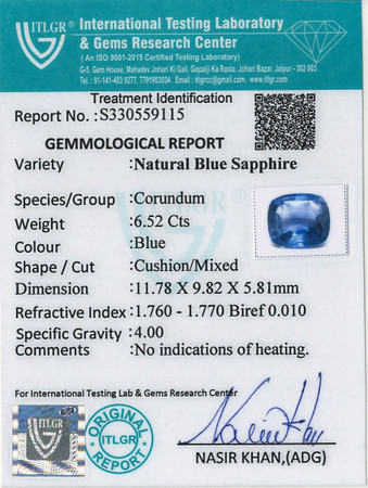 Blue Sapphire - 6.52 Carat