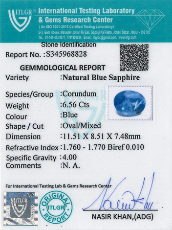 Blue Sapphire - 6.56 Carat