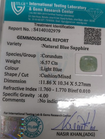 Blue Sapphire - 6.57 Carat
