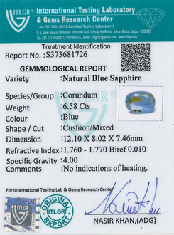 Blue Sapphire - 6.58 Carat