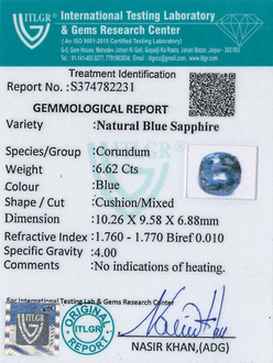 Blue Sapphire - 6.62 Carat