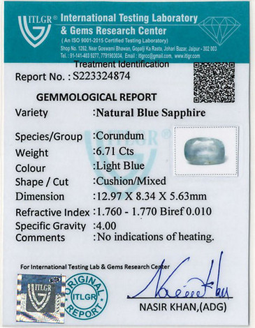 Blue Sapphire - 6.71 Carat