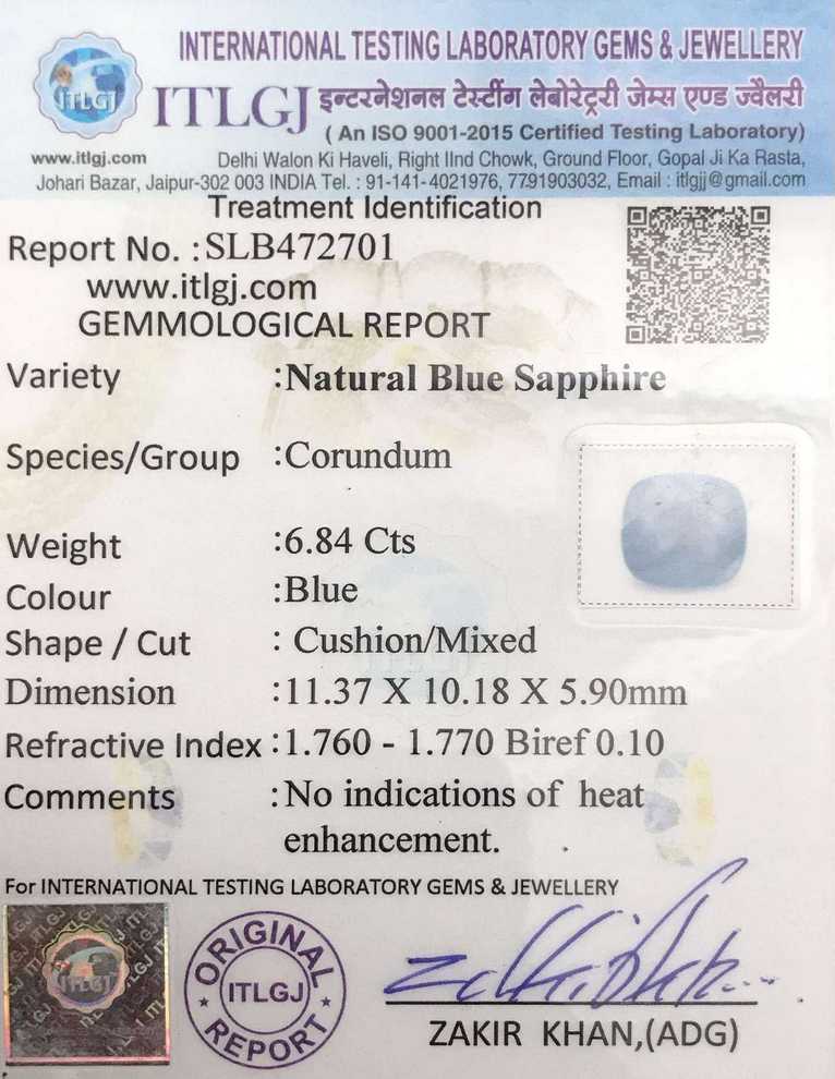 Blue Sapphire - 6.84 Carat
