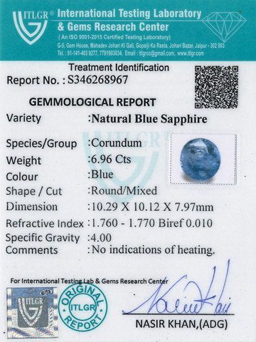 Blue Sapphire - 6.96 Carat