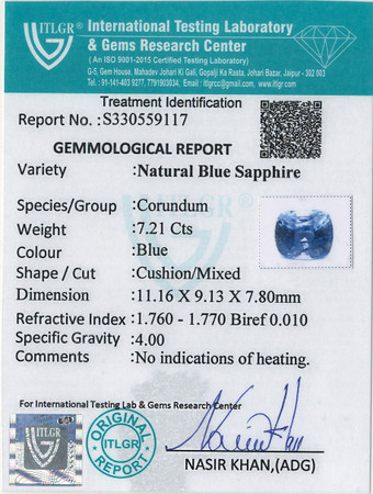 Blue Sapphire - 7.21 Carat