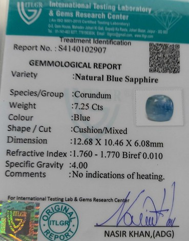 Blue Sapphire - 7.25 Carat