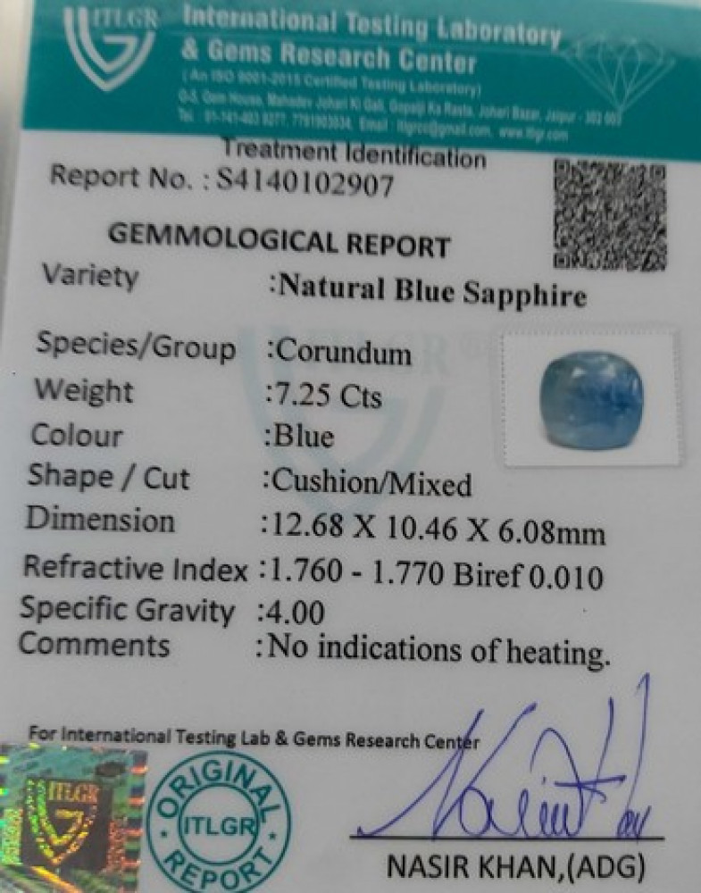 Blue Sapphire - 7.25 Carat