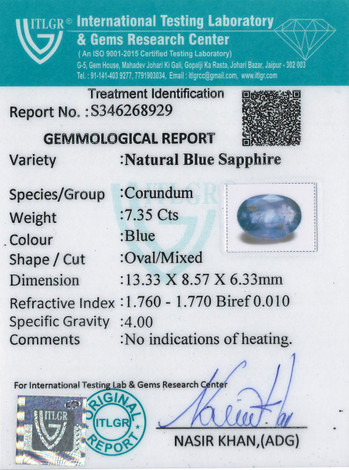 Blue Sapphire - 7.35 Carat