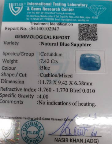 Blue Sapphire - 7.42 Carat