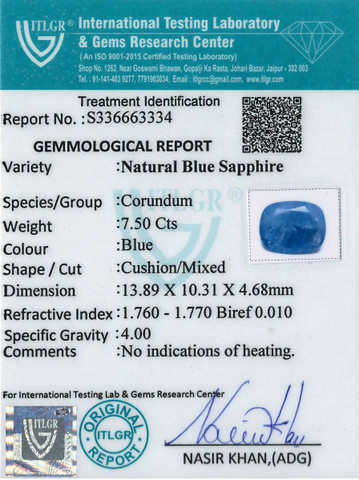 Blue Sapphire - 7.5 Carat