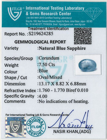Blue Sapphire - 7.5 Carat