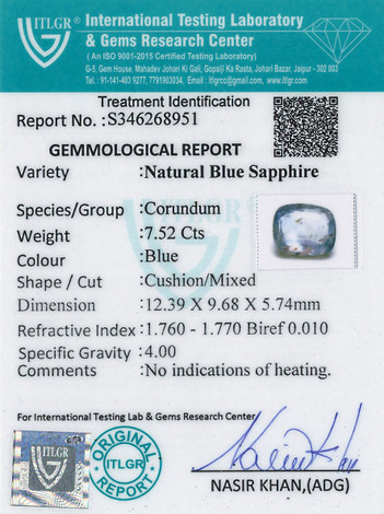 Blue Sapphire - 7.52 Carat