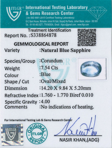 Blue Sapphire - 7.54 Carat