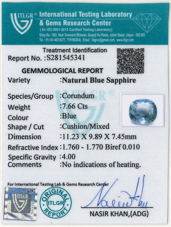 Blue Sapphire - 7.66 Carat