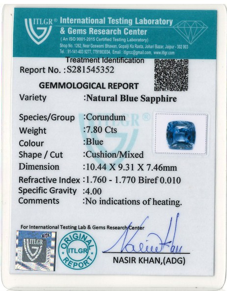 Blue Sapphire - 7.70 Carat