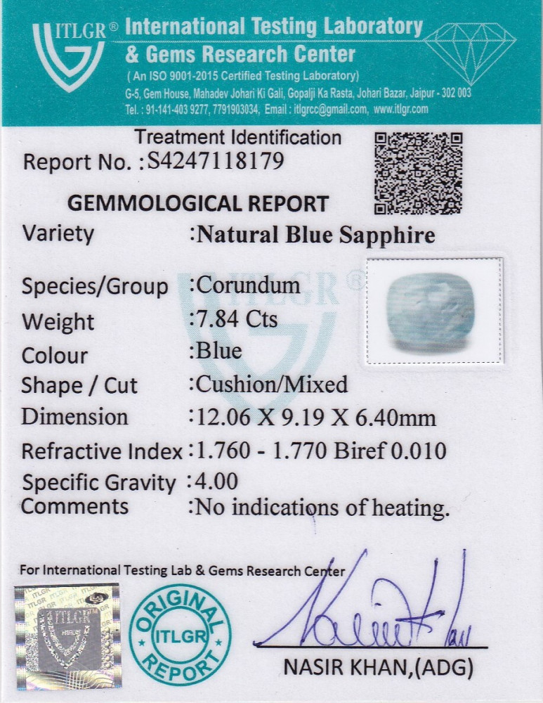 Blue Sapphire - 7.84 Carat