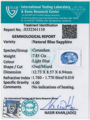 Blue Sapphire - 7.85 Carat