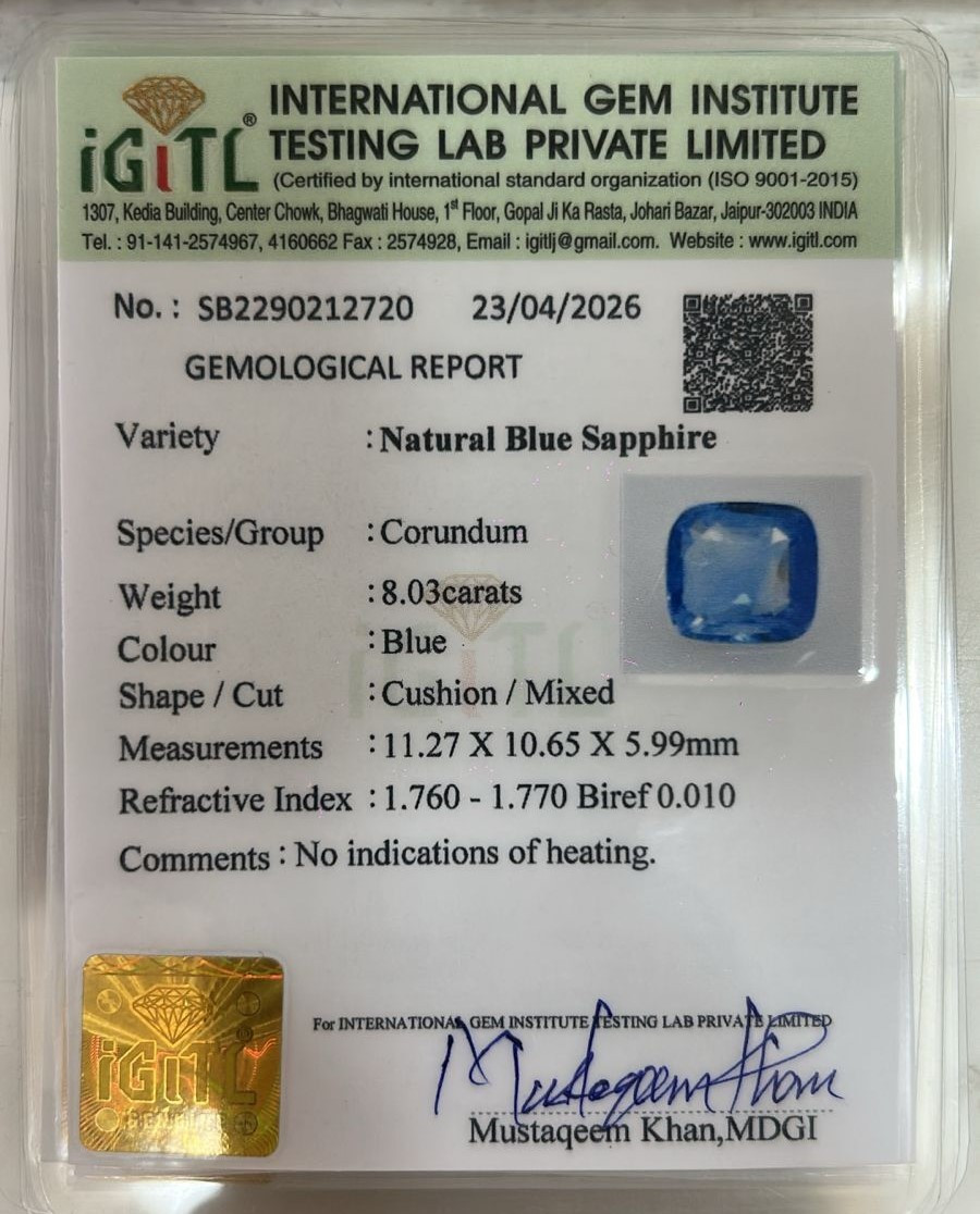 Blue Sapphire - 8.03 Carat