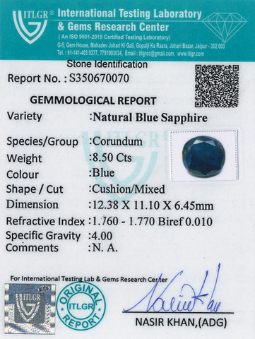 Blue Sapphire - 8.5 Carat