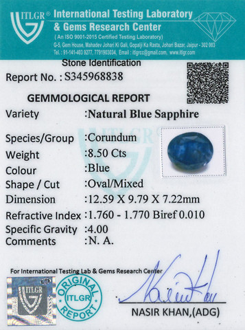Blue Sapphire - 8.5 Carat