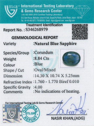 Blue Sapphire - 8.84 Carat