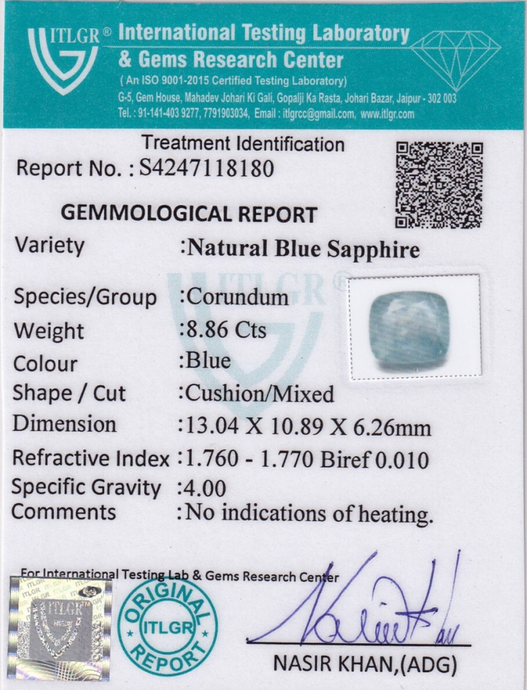 Blue Sapphire - 8.86 Carat