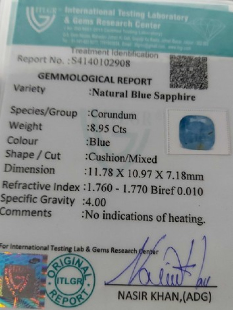 Blue Sapphire - 8.95 Carat