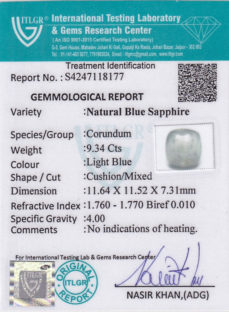Blue Sapphire - 9.34 Carat