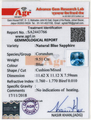 Blue Sapphire - 9.51 Carat