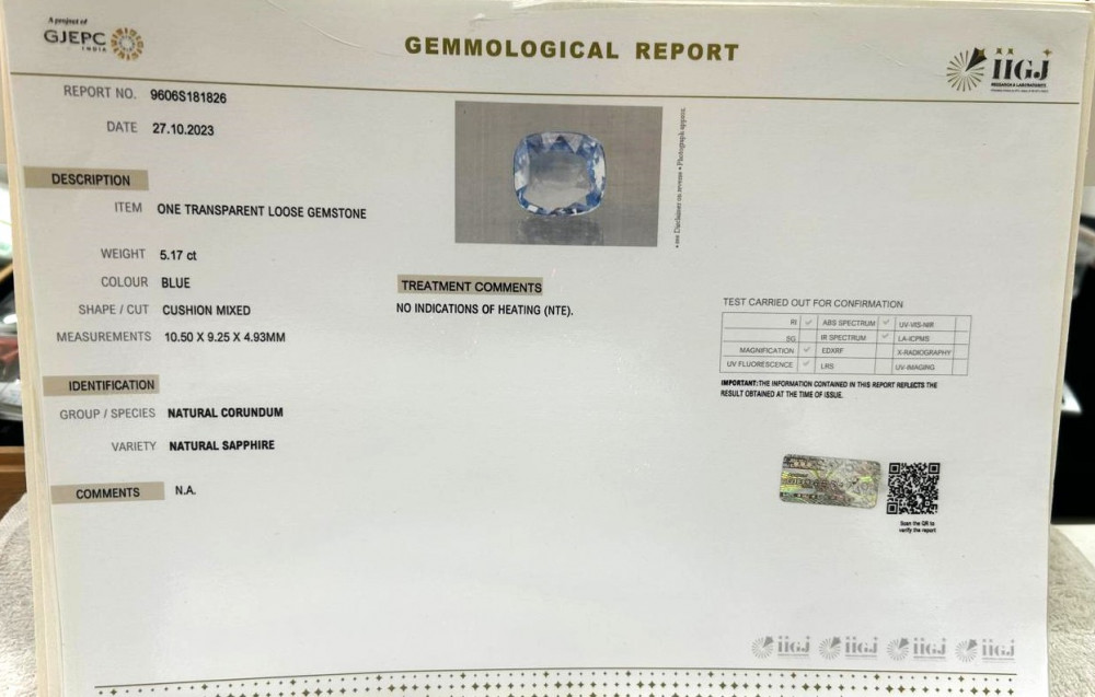 Blue Sapphire (Neelam) - 5.17 Carat