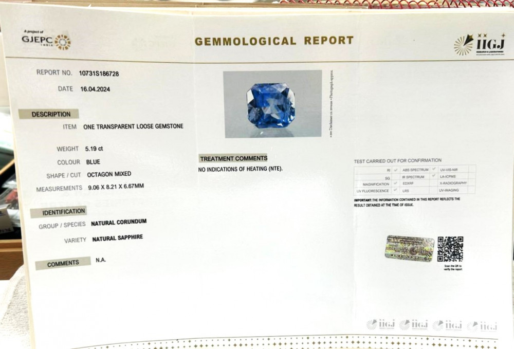 Blue Sapphire (Neelam) - 5.19 Carat