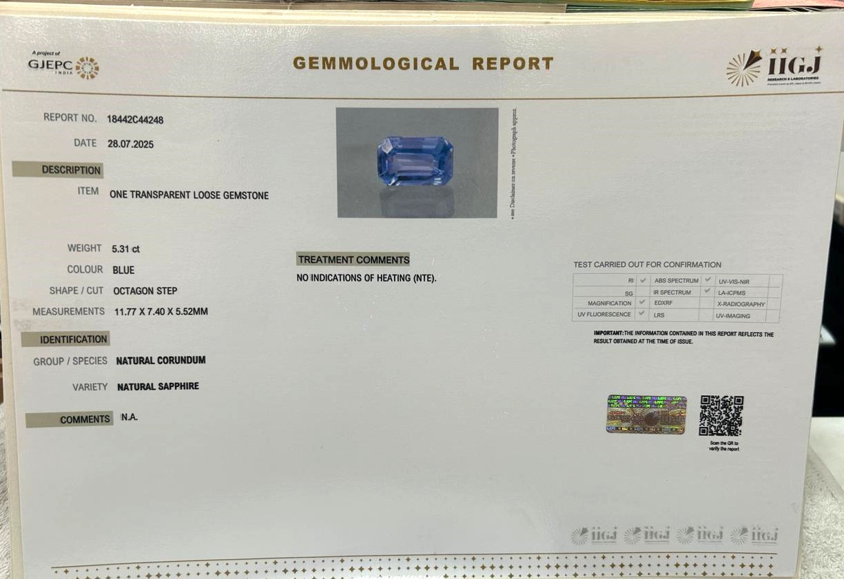 Blue Sapphire (Neelam) - 5.31 Carat