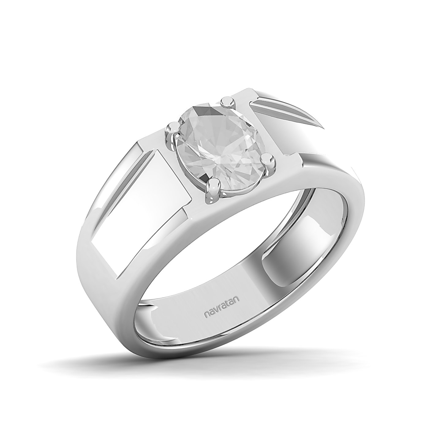Blush Majesty Wide Shank White Sapphire Ring
