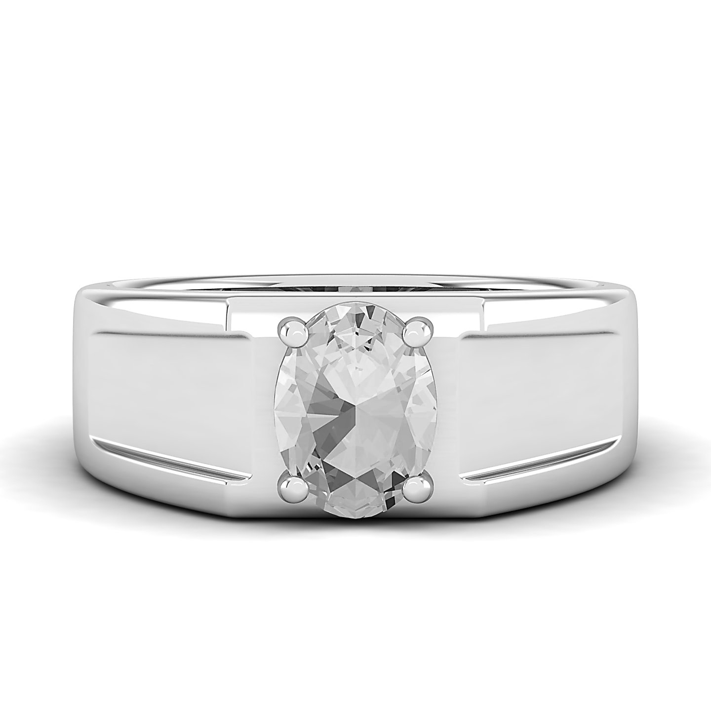 Blush Majesty Wide Shank White Sapphire Ring