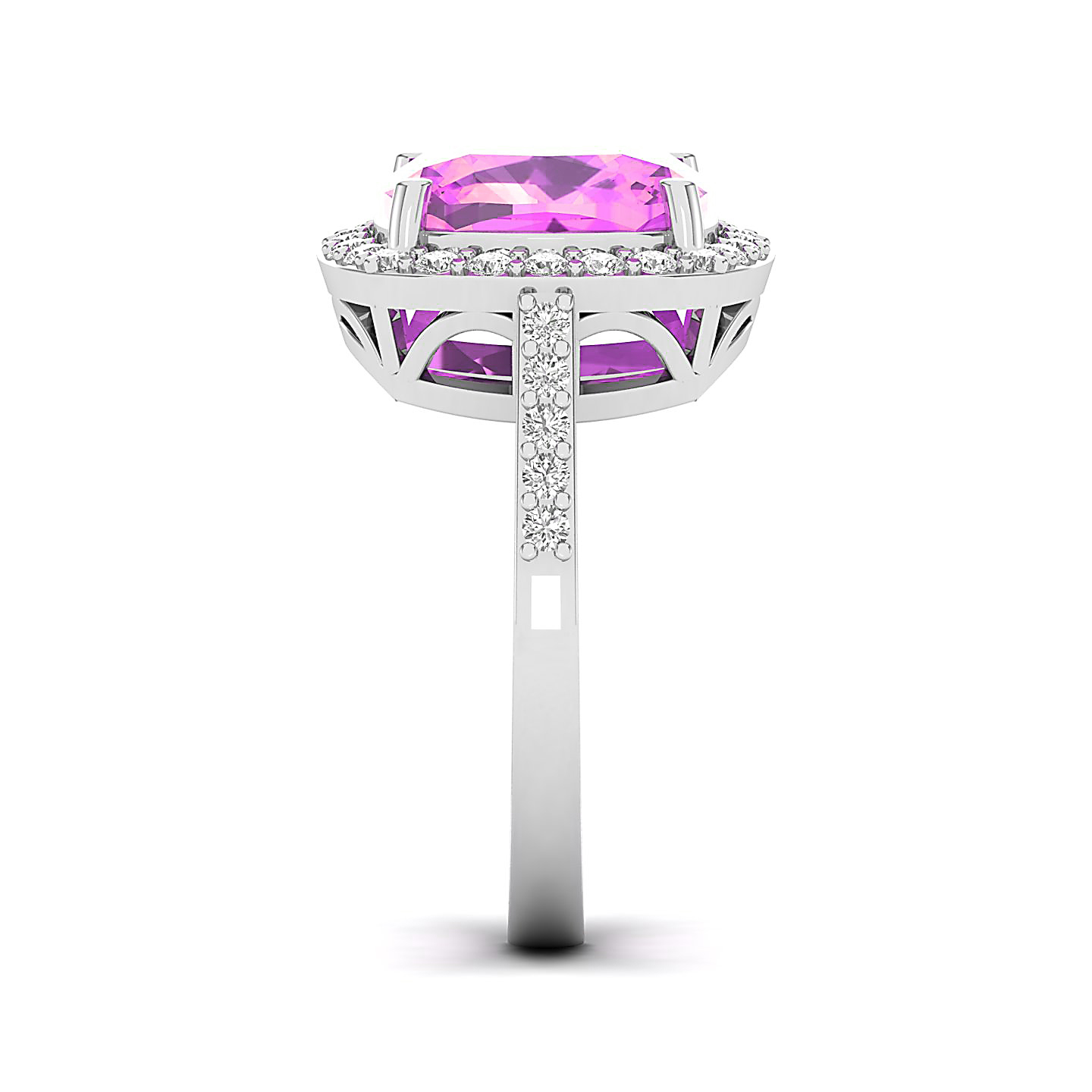 Blushing Grace Pink Sapphire Halo ring