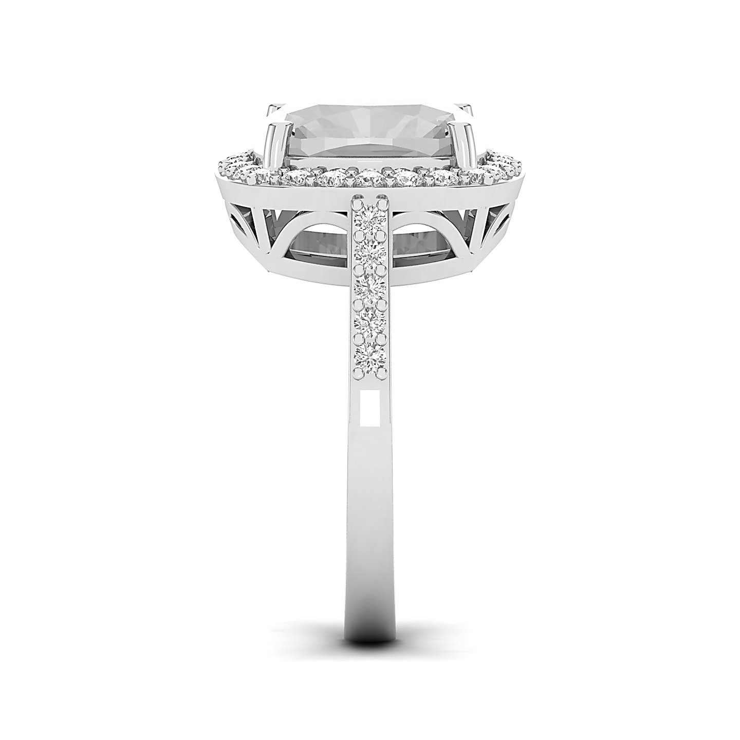 Blushing Grace White Sapphire Halo ring