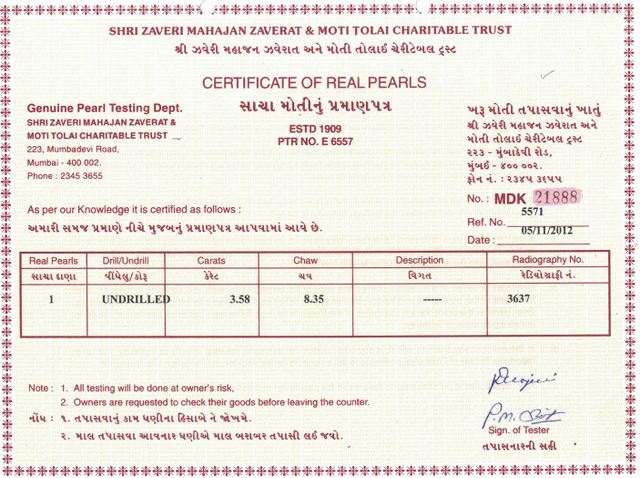Basra Pearl - 3.58 Carat