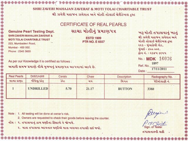 Basra Pearl - 5.70 Carat