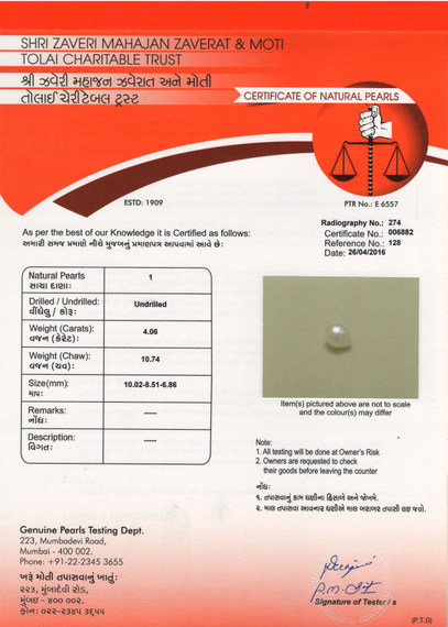 Basra Pearl - 4.06 Carat