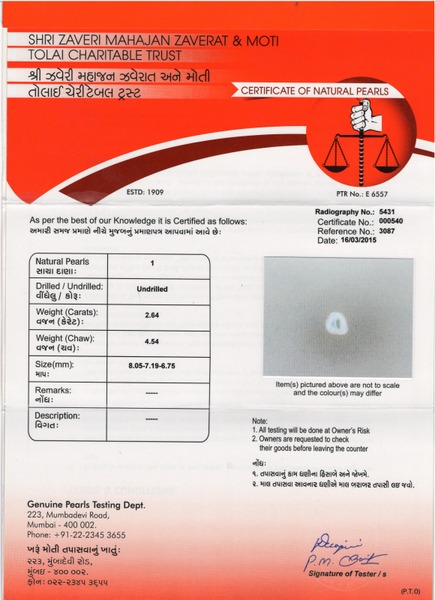 Basra Pearl - 2.64 Carat