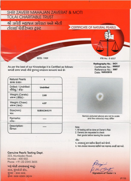 Basra Pearl - 2.65 Carat