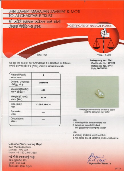 Basra Pearl - 4.36 Carat