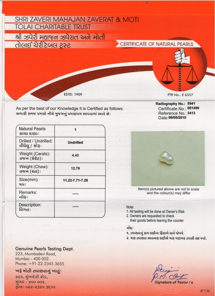 Basra Pearl - 4.43 Carat