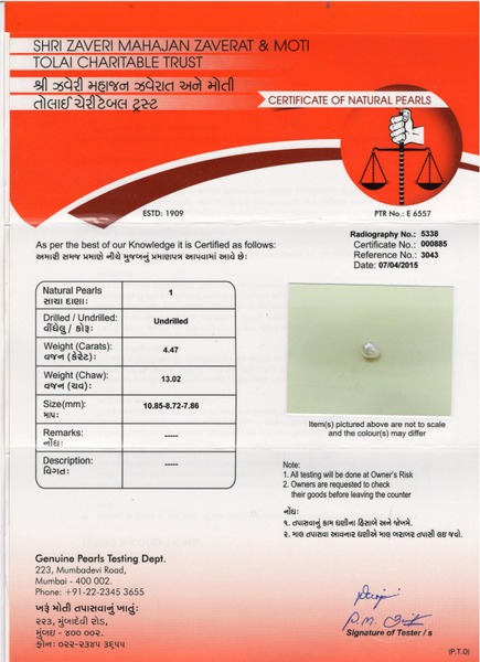 Basra Pearl - 4.47 Carat