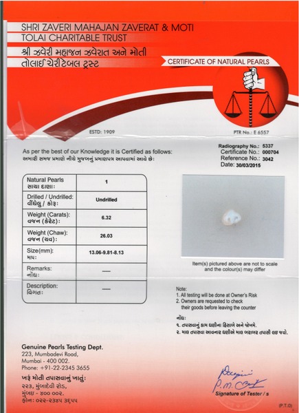 Basra Pearl - 6.32 Carat