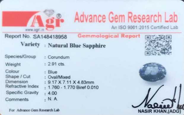 Blue Sapphire - 2.91 Carat