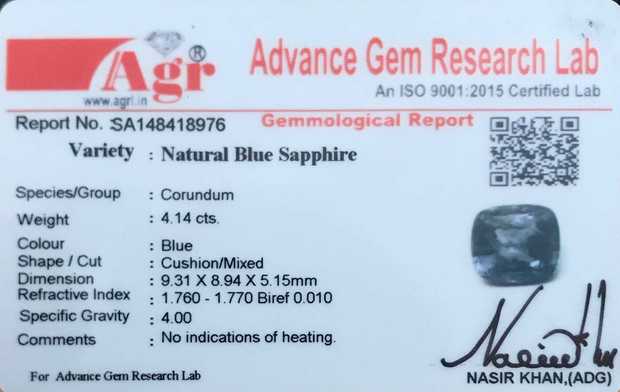 Blue Sapphire - 4.14 Carat