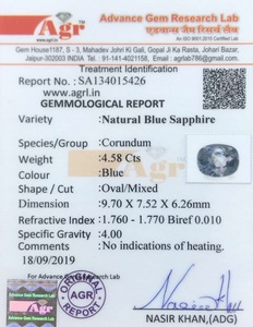 Blue Sapphire - 4.58 Carat