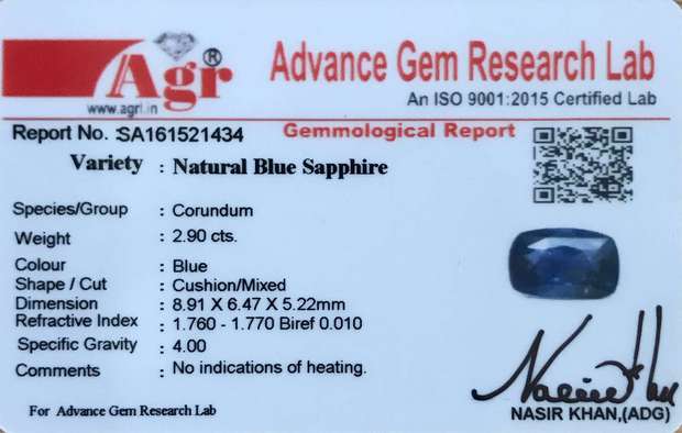 Blue Sapphire - 2.90 Carat